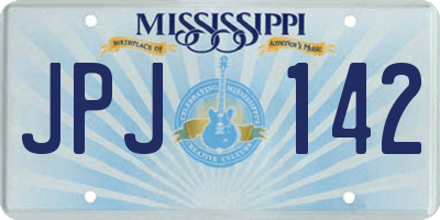 MS license plate JPJ142