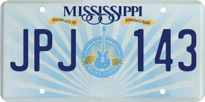 MS license plate JPJ143