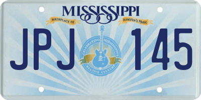 MS license plate JPJ145