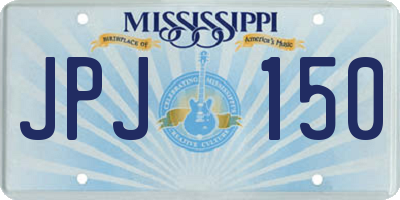 MS license plate JPJ150