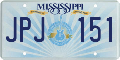 MS license plate JPJ151