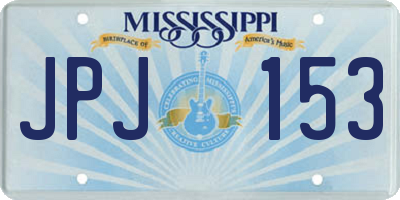 MS license plate JPJ153