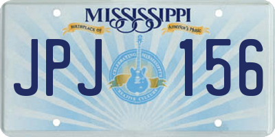 MS license plate JPJ156