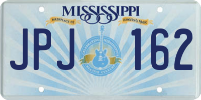 MS license plate JPJ162