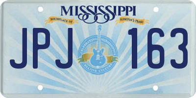 MS license plate JPJ163
