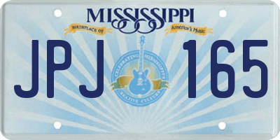 MS license plate JPJ165