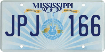 MS license plate JPJ166