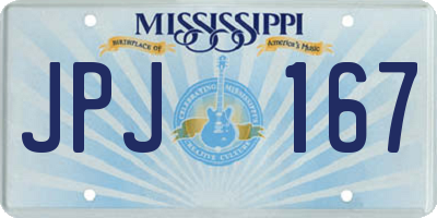 MS license plate JPJ167
