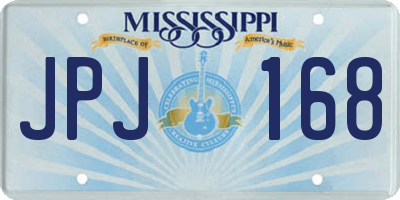 MS license plate JPJ168