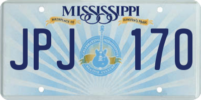 MS license plate JPJ170