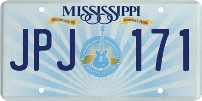 MS license plate JPJ171