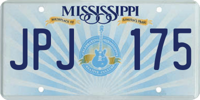 MS license plate JPJ175