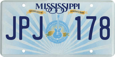 MS license plate JPJ178