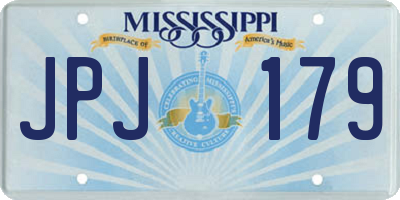 MS license plate JPJ179