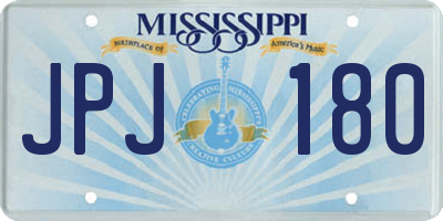 MS license plate JPJ180