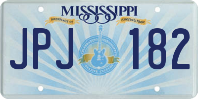 MS license plate JPJ182
