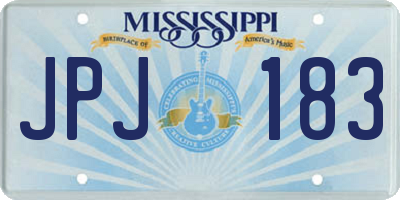 MS license plate JPJ183