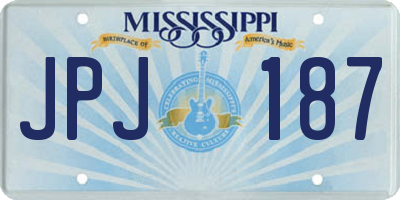 MS license plate JPJ187