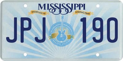 MS license plate JPJ190