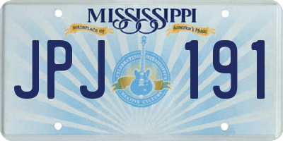 MS license plate JPJ191