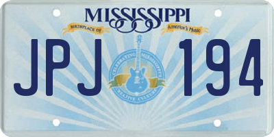 MS license plate JPJ194