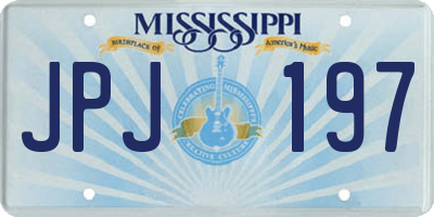 MS license plate JPJ197