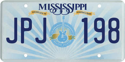 MS license plate JPJ198