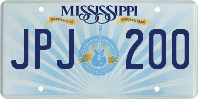 MS license plate JPJ200