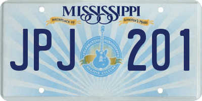 MS license plate JPJ201