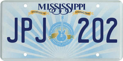 MS license plate JPJ202