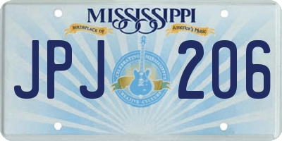MS license plate JPJ206