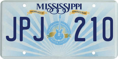 MS license plate JPJ210