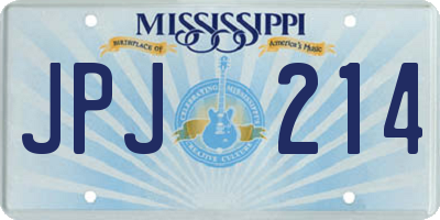 MS license plate JPJ214