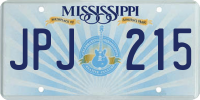 MS license plate JPJ215