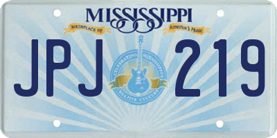 MS license plate JPJ219