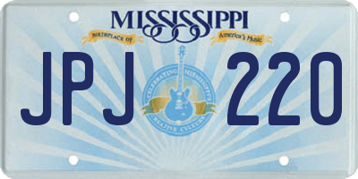 MS license plate JPJ220