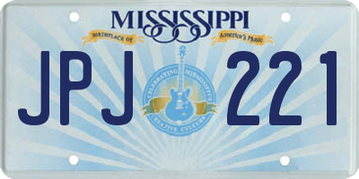 MS license plate JPJ221