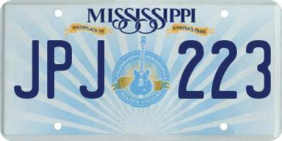 MS license plate JPJ223