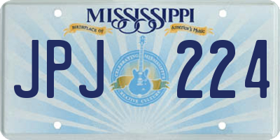 MS license plate JPJ224