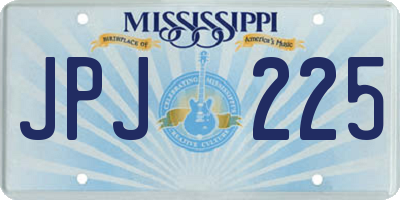 MS license plate JPJ225
