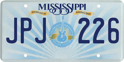 MS license plate JPJ226