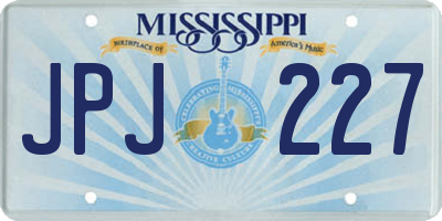MS license plate JPJ227