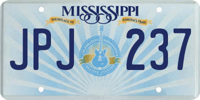 MS license plate JPJ237
