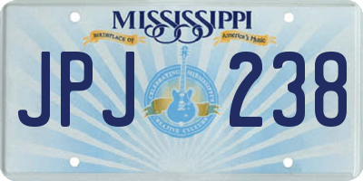 MS license plate JPJ238