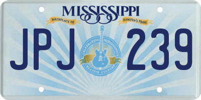 MS license plate JPJ239