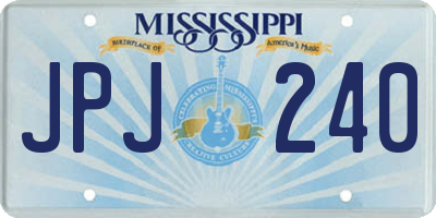 MS license plate JPJ240