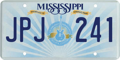MS license plate JPJ241