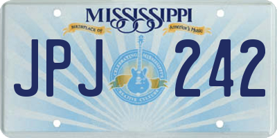MS license plate JPJ242