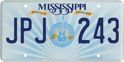 MS license plate JPJ243