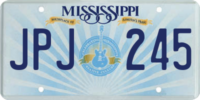 MS license plate JPJ245